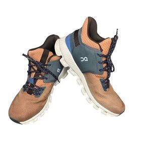 On Cloud Hi Edge Sneakers Women’s 8 Tan Teal Running Hiking Shoes